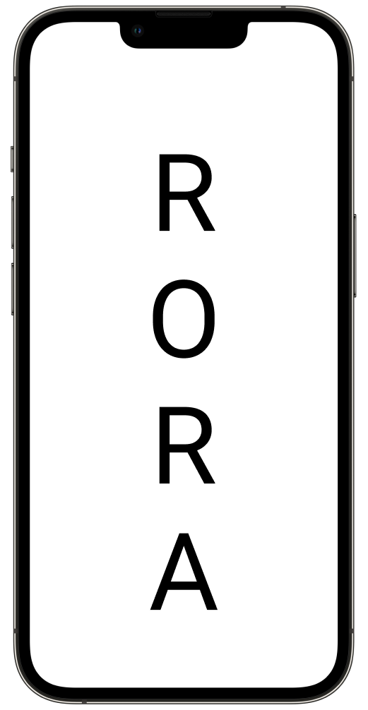 Cellphone that displays the name RORA